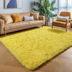 ONASAR Yellow Rugs for Living Room Bedroom, 5x8 Fluffy Bedside Area Rug - Image 7