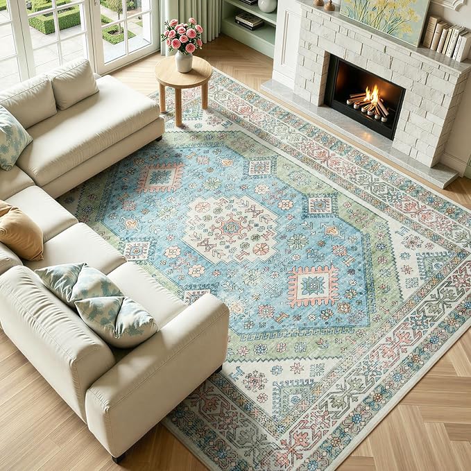 Lofus Vintage Living Room Rugs 8x10, Soft Machine Washable Area Rug - Image 4