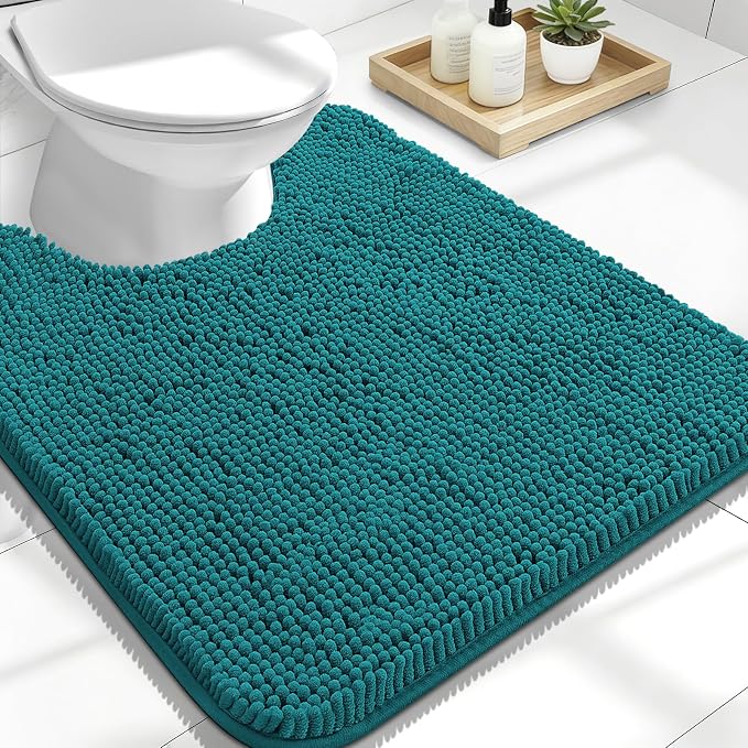 OLANLY Toilet Rugs U-Shaped 24x20, Extra Soft Absorbent Chenille Contour by OLANLY