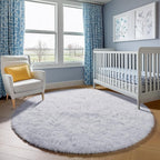 ONASAR White Round Area Rugs 5ft, Soft Bedroom Circle Rug Floor Mat - Image 9