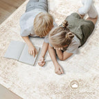 Area Rug 6x9 Washable Rug, Vintage Boho Medallion Rugs Non-Slip Soft Low Pile - Image 4