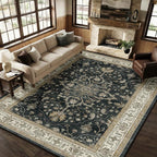 RELEANY Area Rugs Large 9'x12' Washable Non-Slip, Floral Vintage Distress - Image 2
