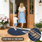 OLANLY Half Circle Door Mat Outside Entrance 29.5x17, Heavy Duty Sturdy Natural - Image 6