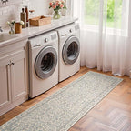 jinchan Zenith Floral Runner Rug 2x6 Washable Kitchen Runner Non-Slip Low-Pile - Image 3