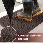 Mibao Front Door Mat Indoor Outdoor Entrance, Dirt Trapping Waterproof - Image 2
