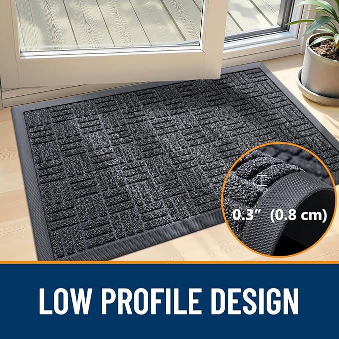 OLANLY Front Door Mat Outside Entrance 47x23, Heavy Duty Sturdy Natural Rubber - Image 4