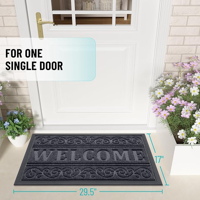 OLANLY Welcome Door Mat Indoor Outdoor Entrance, Heavy Duty Sturdy Front Door - Image 2