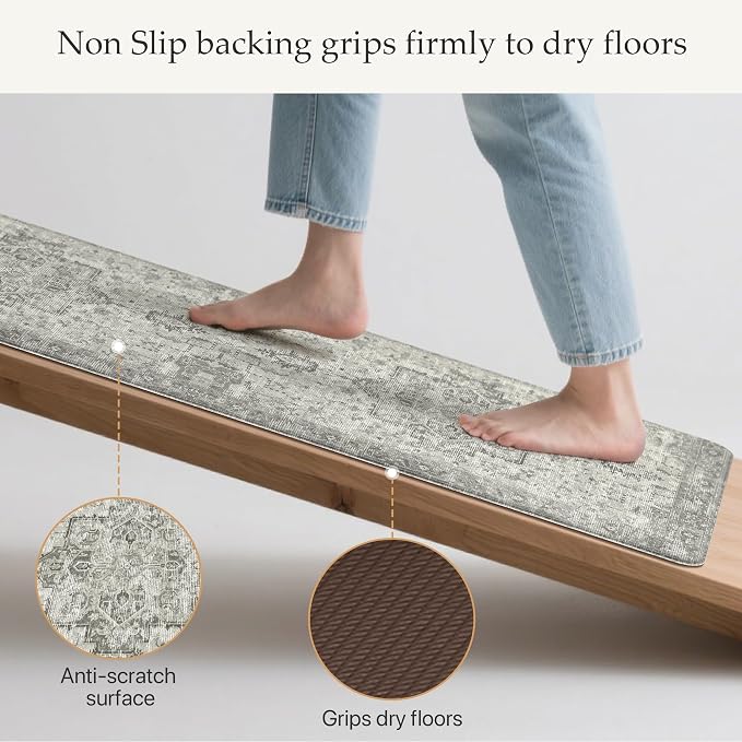 GENIMO Kitchen Mats for Floor 2PCs, Washable Anti Fatigue Mat for Cushioned - Image 5