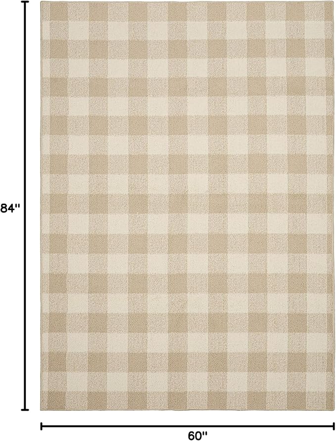 Garland Rug Country Living – Checkered Buffalo Plaid Design, Non-Slip Rubberback - Image 3