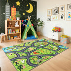Zoo Adventure Kids Car Rug, Cute Animal Play Mat by BBENRON