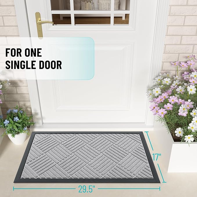 OLANLY Front Door Mat Outside Entrance 29.5x17, Heavy Duty Sturdy Natural - Image 2
