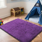 Purple Fluffy Rug Shag Area Rug, 4x6 Area Rugs - Image 2