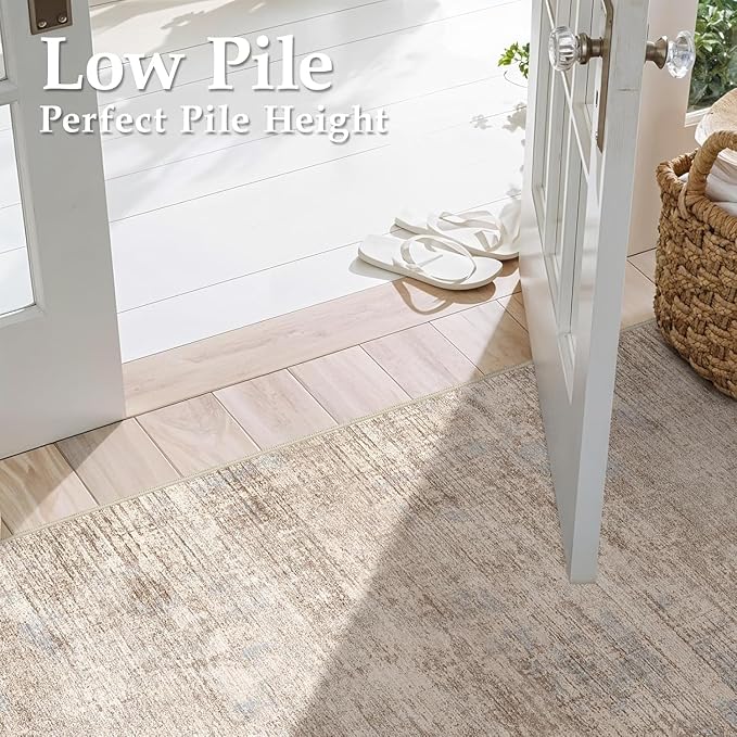 Washable Entryway 2x3 Area Rug: Small Abstract Kitchen Rugs - Image 5