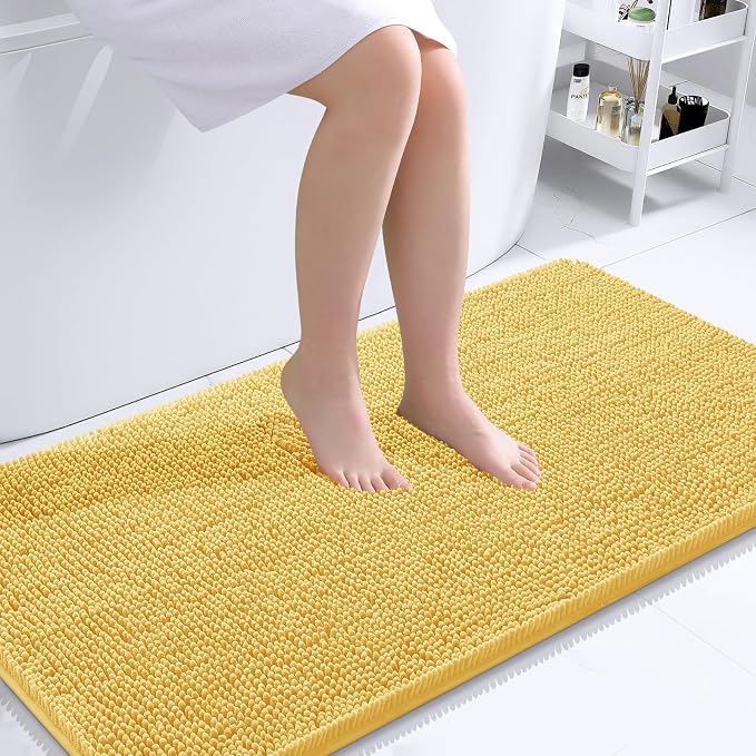 OLANLY Large Bathroom Rugs 40x24, Extra Soft Absorbent Chenille Bath Rugs by OLANLY