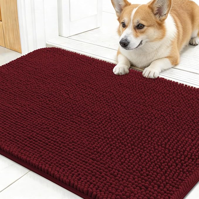 OLANLY Dog Door Mat for Muddy Paws 30x17, Absorbs Moisture and Dirt, Absorbent by OLANLY