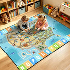 Car Rug Play Mat 8x10 ft, Race Track Map Road Rug - Image 7