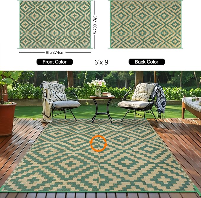Outdoor Patio Plastic Straw Rug - Image 3