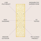JONATHAN Y Vintage Filigree Indoor Outdoor Runner Rug 2X10 Cream/Yellow - Image 2