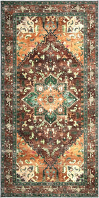 Yamaziot Washable Runner Rug, 3x6 Non-Slip Boho Vintage Hallway Rug - Image 2