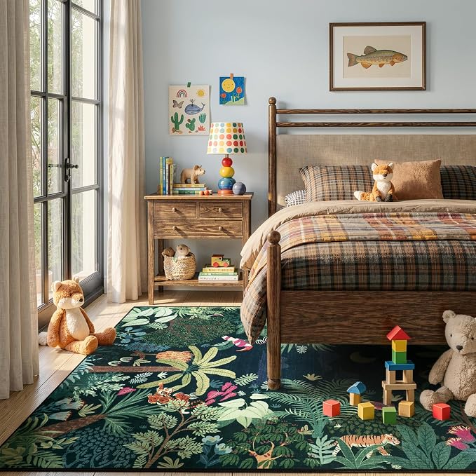LIVEBOX 6x9 Jungle Dark Rug Dining Room Rugs - Image 3