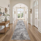 DMOYEST Washable Runner Rug for Hallway: 2.6x12 Neutral Modern Abstract Low by DMOYEST