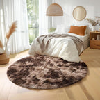 Amdrebio Tie-Dyed Brown Round Circle Rugs 5Ft - Image 3