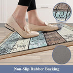 HEBE Anti Fatigue Kitchen Mat Set of 2 Non Slip Cushioned Kitchen Mats - Image 4