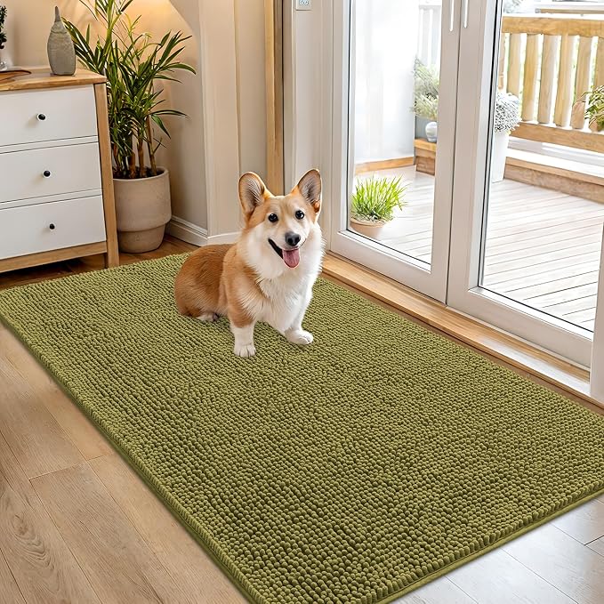 OLANLY Dog Door Mat for Muddy Paws 54x32, Absorbs Moisture and Dirt, Absorbent by OLANLY