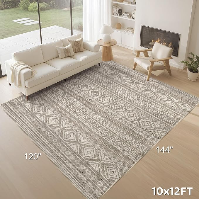 cotiled 10x12 Area Rugs Living Room Rug: Washable Boho Rugs - Image 9