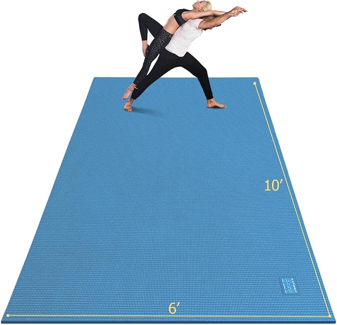 GXMMAT Large Yoga Mat 12'x6'/10'x6'/6'x8', Extra Thick Workout Mats by GXMMAT
