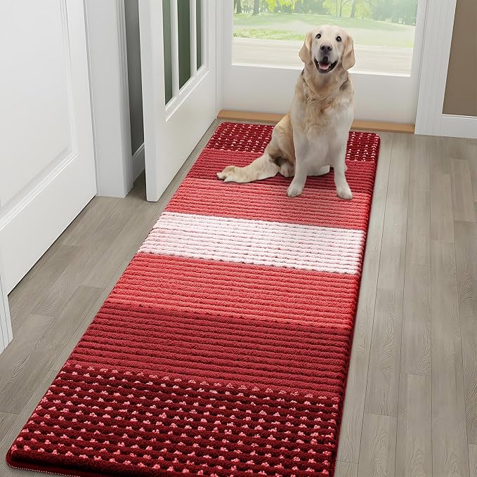 Kitinjoy Indoor Outdoor Door Mat, 59x20 Non-Slip Absorbent Dirt Trapper by Kitinjoy