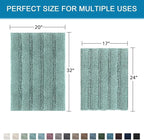 H.VERSAILTEX Bathroom Rugs Non Slip Thick Shaggy Chenille Bathroom Rug Mat Set - Image 2
