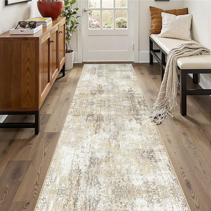 RELEANY Washable Area Rugs 2'x10' Non-Slip Modern Abstract Soft by RELEANY