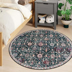 Lahome Moroccan Trellis Round Area Rugs, Washable Small Round Rug 3ft Non-Slip - Image 5