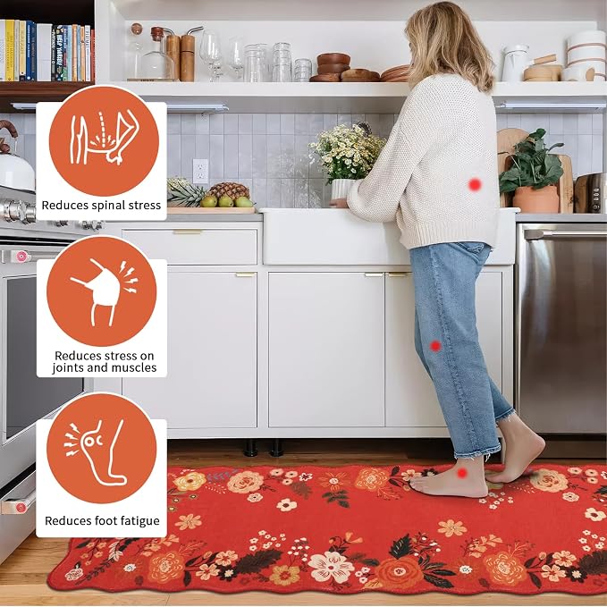 Kitchen Rug Mat Sets 3PC, Cushioned Anti Fatigue Mat Non Slip Washable Kitchens - Image 4