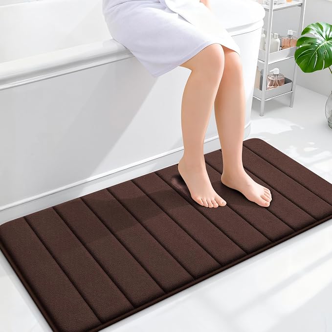 OLANLY Memory Foam Long Bathroom Rugs Runner 44x20, Super Soft Absorbent Bath by OLANLY