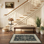 RELEANY Area Rugs Small 2'6"x4' Washable Non-Slip, Floral Vintage Distress - Image 2