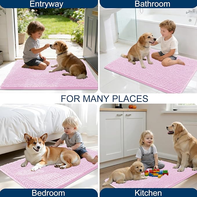 OLANLY Dog Door Mat for Muddy Paws 30x20, Ultra Absorbent Chenille Mud Doormat - Image 8