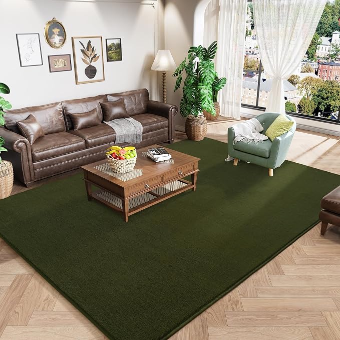 Amearea Large Modern Area Rugs for Bedroom Living Room, 6x9 Feet Olive Green by AmeareaDirect