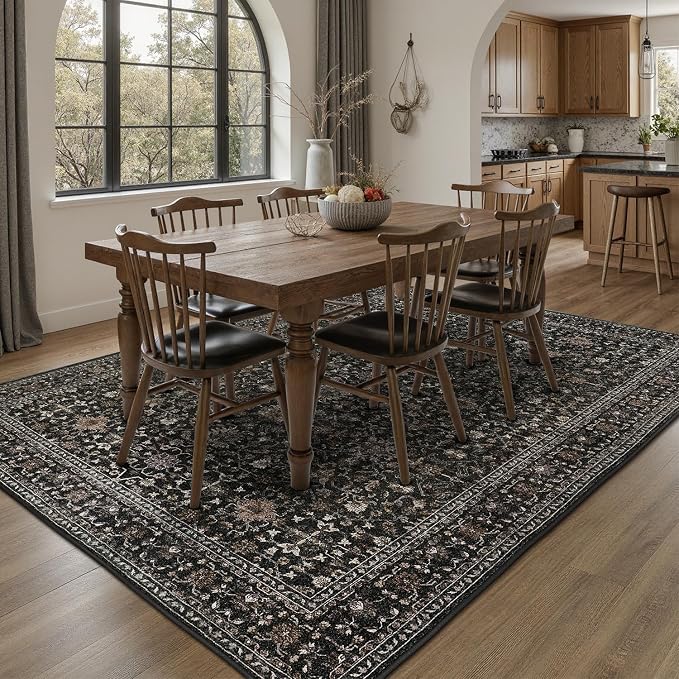 DCX Black 4x6 Rug, Kid & Pet Friendly - Image 3