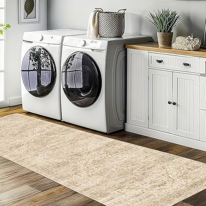 Kitchen Runners Rug 2.5x8 with Non-Slip Backing, Vintage Washable Runner Rugs - Image 7