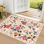 RELEANY Floral 2x3 Area Rugs Washable Print Boho Cute Carpet Non Slip Flower - Image 2