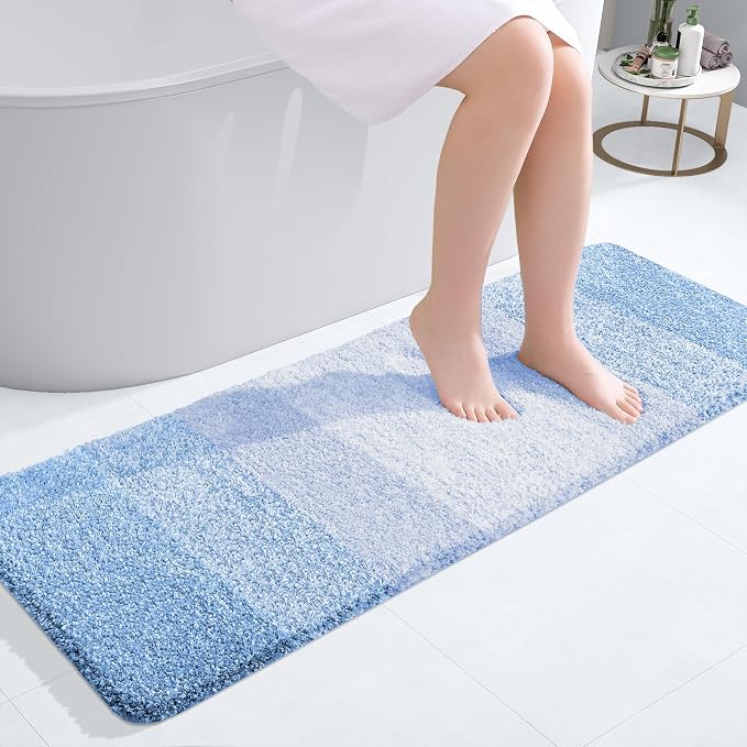 OLANLY Bathroom Runner Rugs Mat 47x17, Extra Soft Absorbent Microfiber Bath Rugs by OLANLY