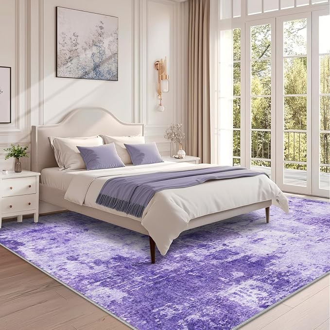 RELEANY Washable Area Rugs 6'x9' Non-Slip Modern Abstract Soft - Image 2