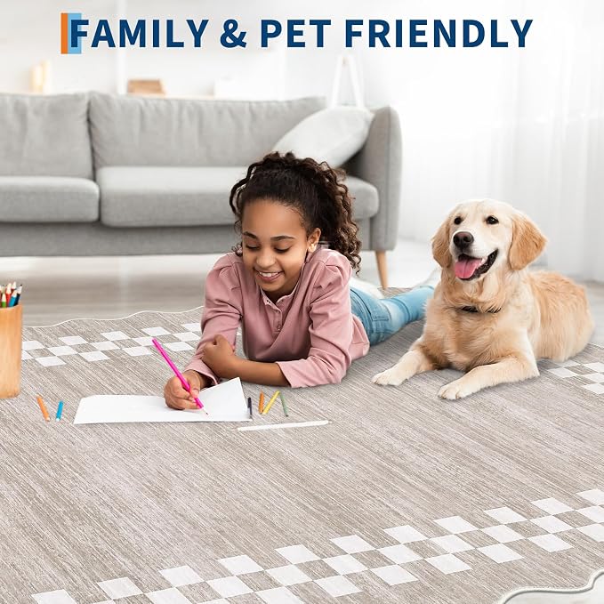 Washable Runner Rug 2x10 Modern Bordered Hallway Runner Rug Non Slip Kitchen - Image 4