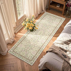 jinchan Zenith Floral Runner Rug 2x6 Washable Kitchen Runner Non-Slip Low-Pile - Image 4
