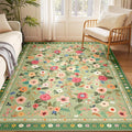 6x9 Area Rugs for Living Room Vacuum-Friendly Machine Washable Area Rug Flower by meejou