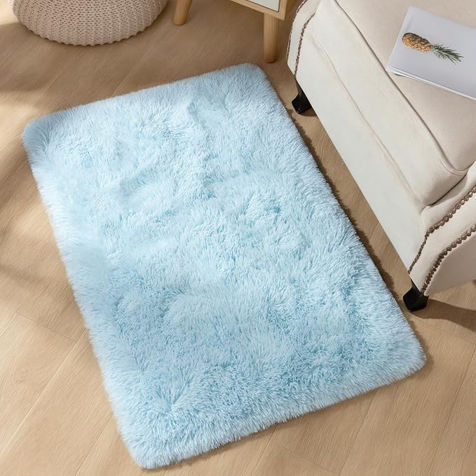 YJ.GWL Runner Rugs for Hallway, 2x4 Washable Small Light Blue Bedside Rugs for - Image 3