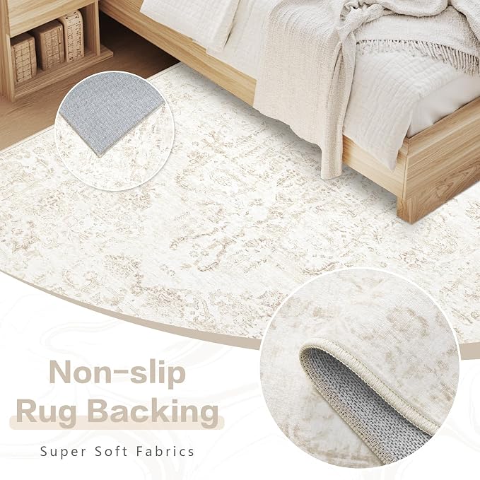 5x7 Area Rugs for Living Room: Washable Rug Vintage Large Rugs Soft Non Slip - Image 6