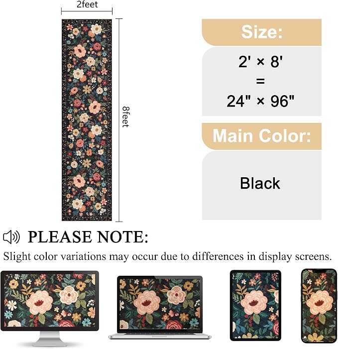 DUKINO 2x8 Runner Rug for Hallway, Washable Kitchen Runner Rug - Image 2